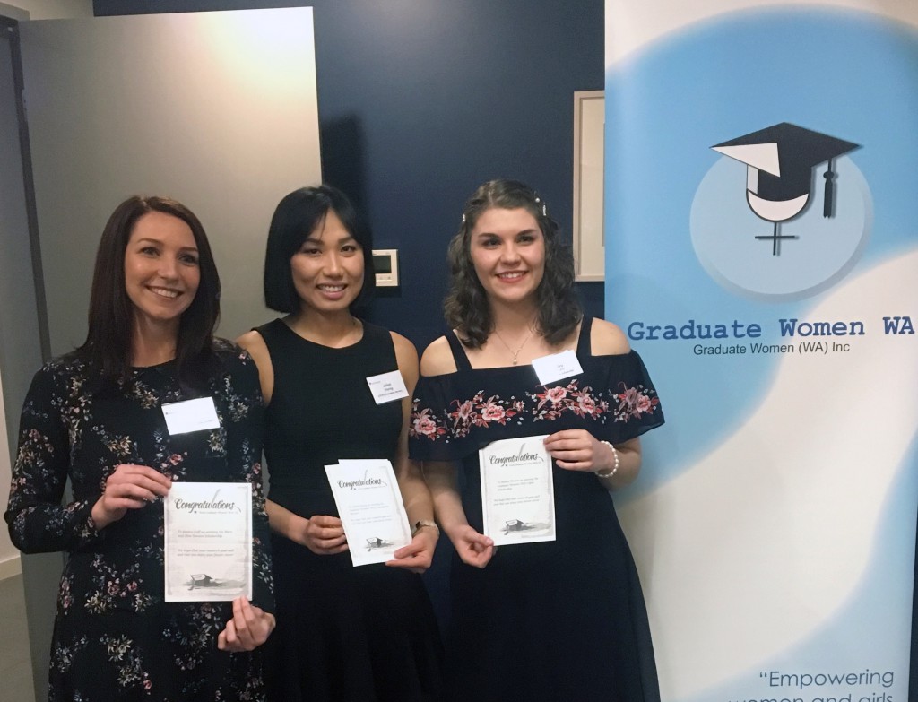 CHIRI PhD students, Jessica Gaff, Lelinh Duong and Shelley Waters.
