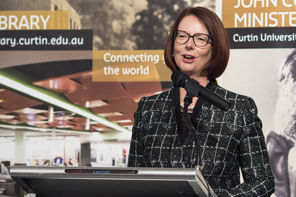 The Hon Julia Gillard at the 2016 JCPML Anniversary Lecture.